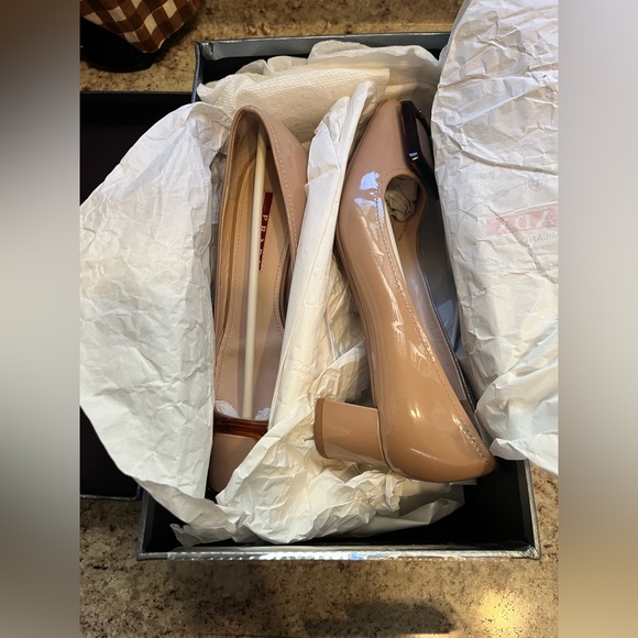 Prada Calzature Donna Vernice 5 Nudo Slip On Buckle Size 36 1/2 (6.5) - Picture 6 of 14